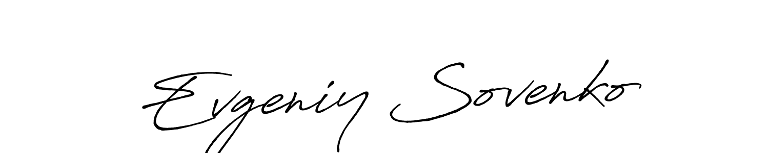 How to make Evgeniy Sovenko name signature. Use Antro_Vectra_Bolder style for creating short signs online. This is the latest handwritten sign. Evgeniy Sovenko signature style 7 images and pictures png