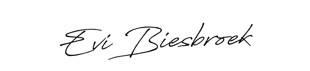 Create a beautiful signature design for name Evi Biesbroek. With this signature (Antro_Vectra_Bolder) fonts, you can make a handwritten signature for free. Evi Biesbroek signature style 7 images and pictures png