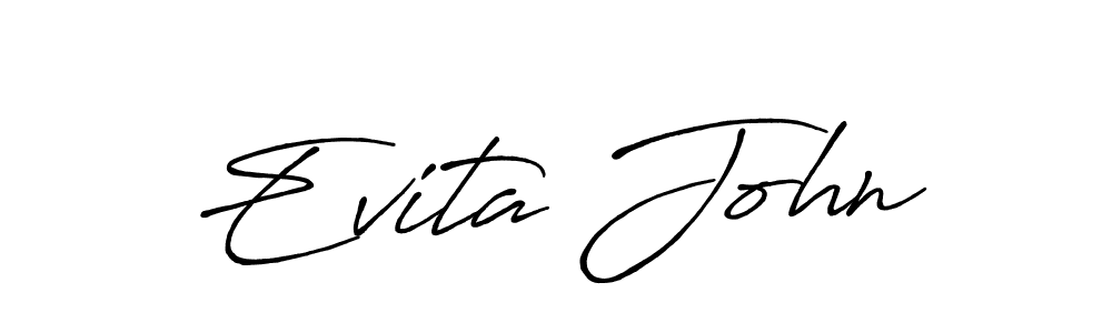 Also You can easily find your signature by using the search form. We will create Evita John name handwritten signature images for you free of cost using Antro_Vectra_Bolder sign style. Evita John signature style 7 images and pictures png