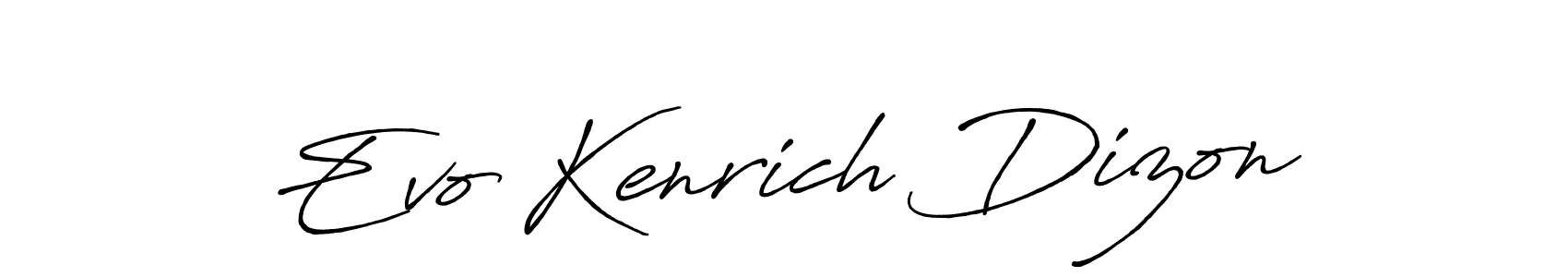 Similarly Antro_Vectra_Bolder is the best handwritten signature design. Signature creator online .You can use it as an online autograph creator for name Evo Kenrich Dizon. Evo Kenrich Dizon signature style 7 images and pictures png