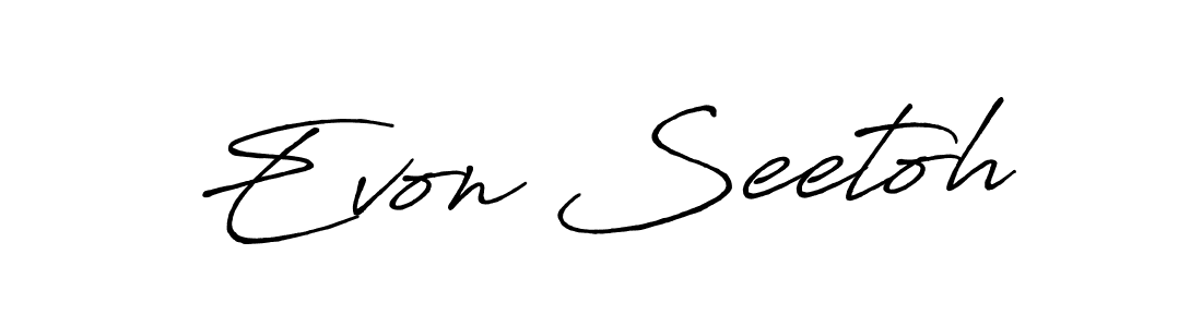 Make a beautiful signature design for name Evon Seetoh. With this signature (Antro_Vectra_Bolder) style, you can create a handwritten signature for free. Evon Seetoh signature style 7 images and pictures png