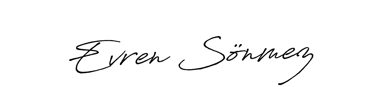 Evren Sönmez stylish signature style. Best Handwritten Sign (Antro_Vectra_Bolder) for my name. Handwritten Signature Collection Ideas for my name Evren Sönmez. Evren Sönmez signature style 7 images and pictures png