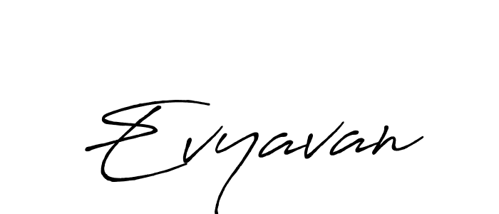 How to make Evyavan name signature. Use Antro_Vectra_Bolder style for creating short signs online. This is the latest handwritten sign. Evyavan signature style 7 images and pictures png
