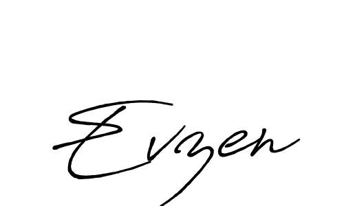 It looks lik you need a new signature style for name Evzen. Design unique handwritten (Antro_Vectra_Bolder) signature with our free signature maker in just a few clicks. Evzen signature style 7 images and pictures png
