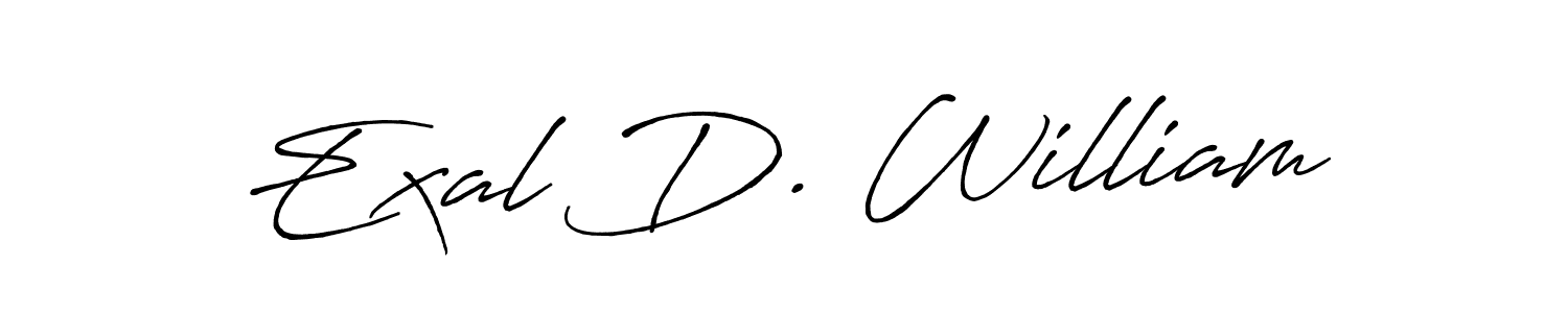 Create a beautiful signature design for name Exal D. William. With this signature (Antro_Vectra_Bolder) fonts, you can make a handwritten signature for free. Exal D. William signature style 7 images and pictures png
