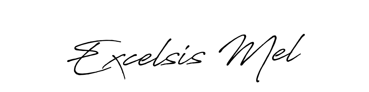 Design your own signature with our free online signature maker. With this signature software, you can create a handwritten (Antro_Vectra_Bolder) signature for name Excelsis Mel. Excelsis Mel signature style 7 images and pictures png