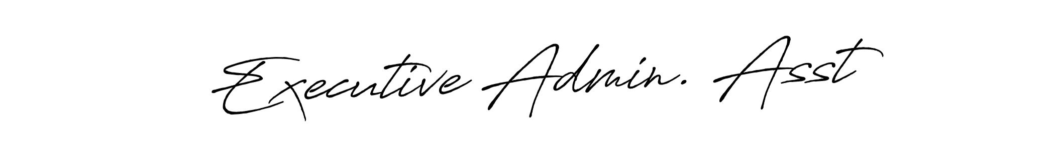 The best way (Antro_Vectra_Bolder) to make a short signature is to pick only two or three words in your name. The name Executive Admin. Asst include a total of six letters. For converting this name. Executive Admin. Asst signature style 7 images and pictures png
