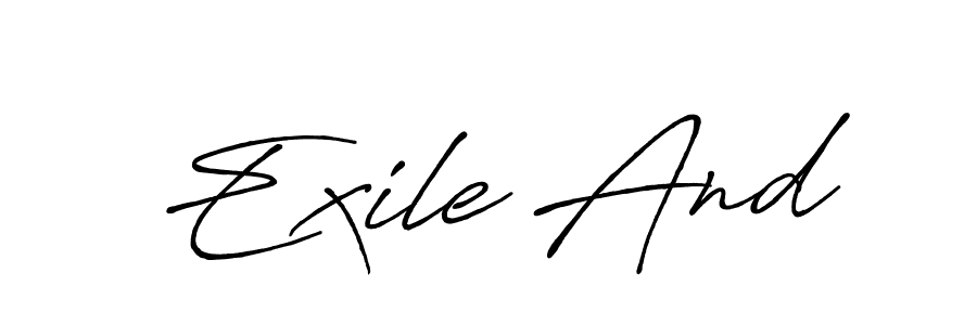 Similarly Antro_Vectra_Bolder is the best handwritten signature design. Signature creator online .You can use it as an online autograph creator for name Exile And. Exile And signature style 7 images and pictures png