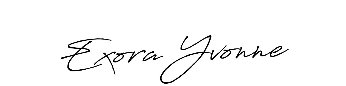 How to make Exora Yvonne name signature. Use Antro_Vectra_Bolder style for creating short signs online. This is the latest handwritten sign. Exora Yvonne signature style 7 images and pictures png