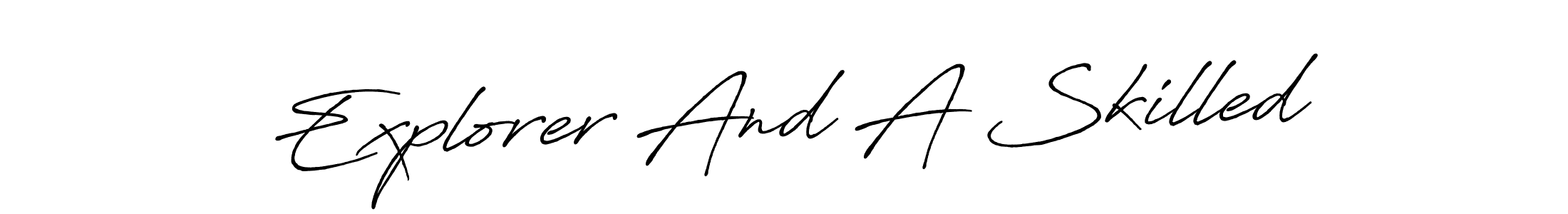 How to make Explorer And A Skilled signature? Antro_Vectra_Bolder is a professional autograph style. Create handwritten signature for Explorer And A Skilled name. Explorer And A Skilled signature style 7 images and pictures png