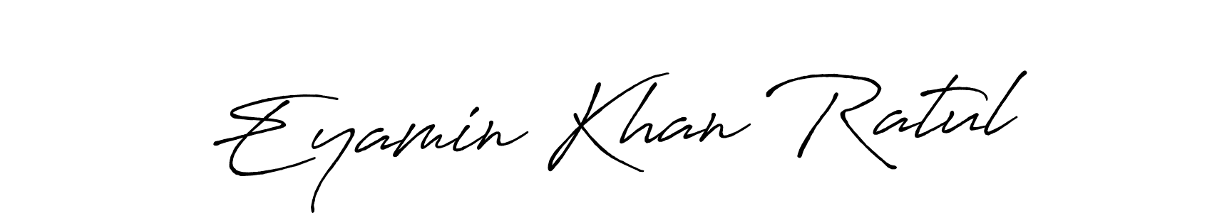 Eyamin Khan Ratul stylish signature style. Best Handwritten Sign (Antro_Vectra_Bolder) for my name. Handwritten Signature Collection Ideas for my name Eyamin Khan Ratul. Eyamin Khan Ratul signature style 7 images and pictures png