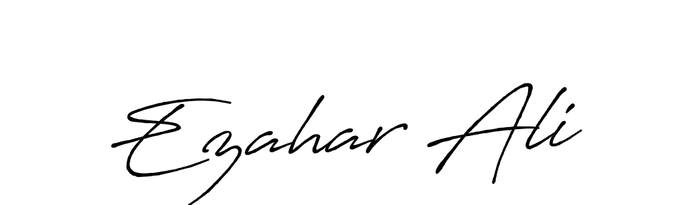 How to make Ezahar Ali signature? Antro_Vectra_Bolder is a professional autograph style. Create handwritten signature for Ezahar Ali name. Ezahar Ali signature style 7 images and pictures png