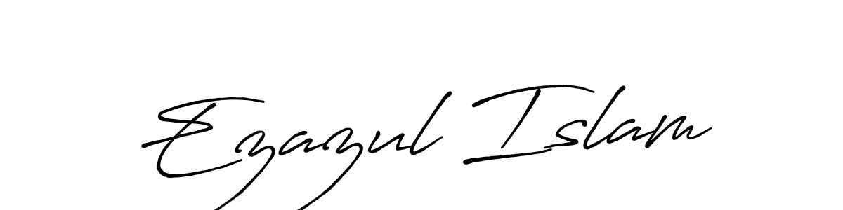 Create a beautiful signature design for name Ezazul Islam. With this signature (Antro_Vectra_Bolder) fonts, you can make a handwritten signature for free. Ezazul Islam signature style 7 images and pictures png