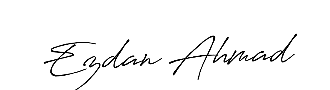 Ezdan Ahmad stylish signature style. Best Handwritten Sign (Antro_Vectra_Bolder) for my name. Handwritten Signature Collection Ideas for my name Ezdan Ahmad. Ezdan Ahmad signature style 7 images and pictures png
