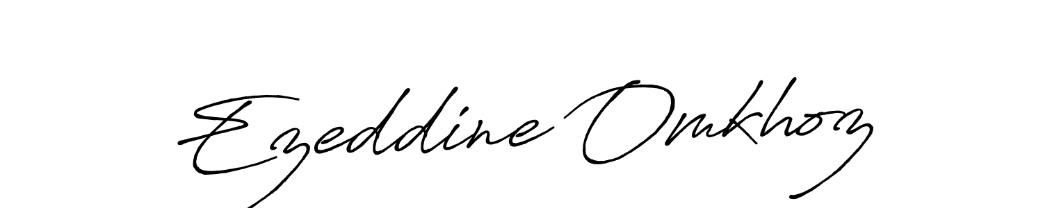 This is the best signature style for the Ezeddine Omkhoz name. Also you like these signature font (Antro_Vectra_Bolder). Mix name signature. Ezeddine Omkhoz signature style 7 images and pictures png