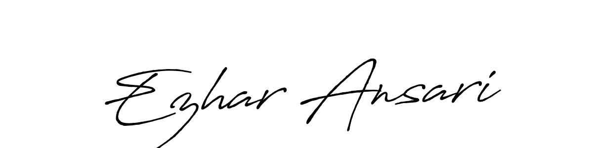 This is the best signature style for the Ezhar Ansari name. Also you like these signature font (Antro_Vectra_Bolder). Mix name signature. Ezhar Ansari signature style 7 images and pictures png