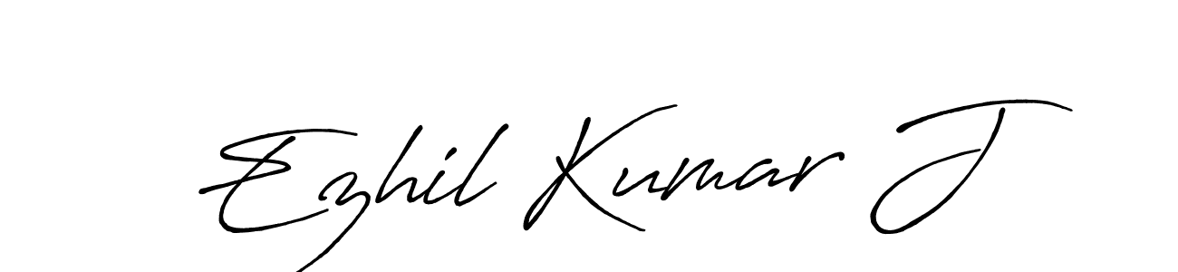 if you are searching for the best signature style for your name Ezhil Kumar J. so please give up your signature search. here we have designed multiple signature styles  using Antro_Vectra_Bolder. Ezhil Kumar J signature style 7 images and pictures png