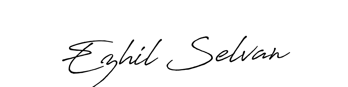 if you are searching for the best signature style for your name Ezhil Selvan. so please give up your signature search. here we have designed multiple signature styles  using Antro_Vectra_Bolder. Ezhil Selvan signature style 7 images and pictures png