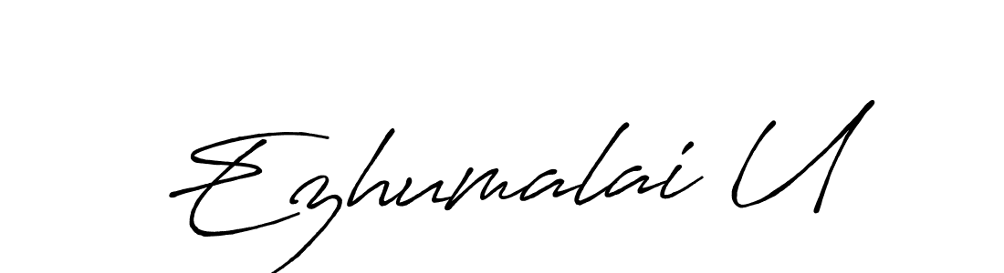 Similarly Antro_Vectra_Bolder is the best handwritten signature design. Signature creator online .You can use it as an online autograph creator for name Ezhumalai U. Ezhumalai U signature style 7 images and pictures png