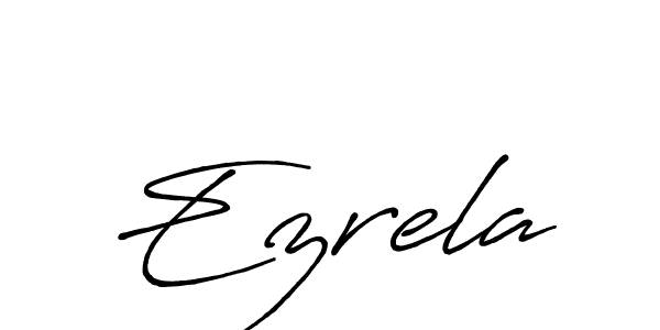 Create a beautiful signature design for name Ezrela. With this signature (Antro_Vectra_Bolder) fonts, you can make a handwritten signature for free. Ezrela signature style 7 images and pictures png