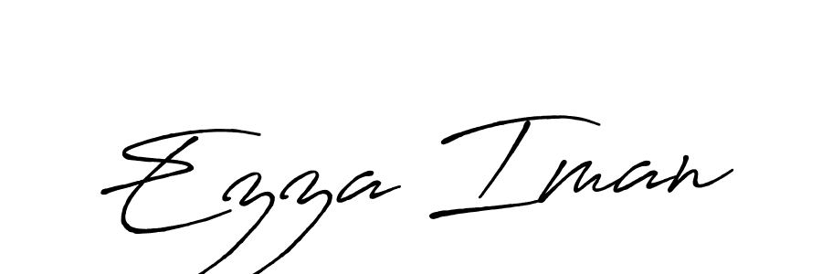 How to make Ezza Iman name signature. Use Antro_Vectra_Bolder style for creating short signs online. This is the latest handwritten sign. Ezza Iman signature style 7 images and pictures png