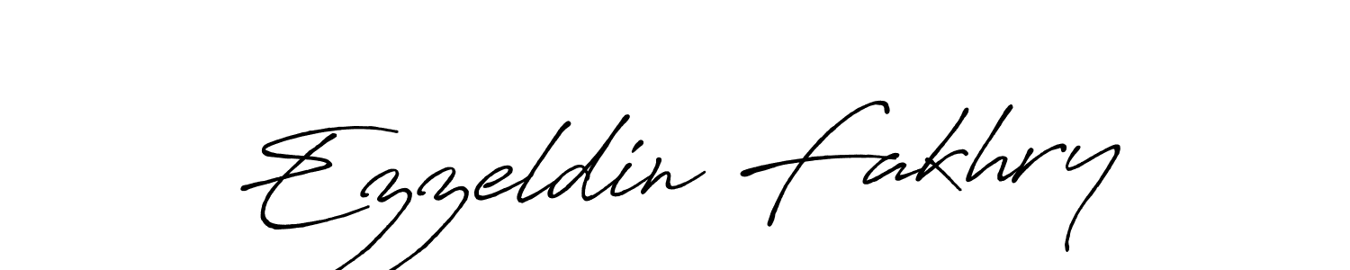 Make a beautiful signature design for name Ezzeldin Fakhry. With this signature (Antro_Vectra_Bolder) style, you can create a handwritten signature for free. Ezzeldin Fakhry signature style 7 images and pictures png