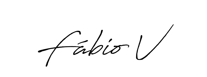 Design your own signature with our free online signature maker. With this signature software, you can create a handwritten (Antro_Vectra_Bolder) signature for name Fábio V. Fábio V signature style 7 images and pictures png