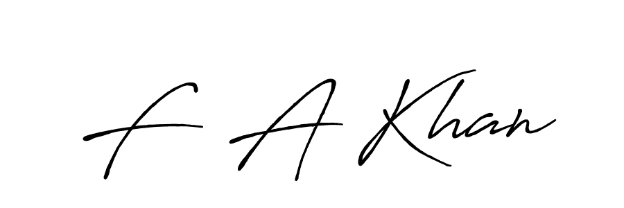 Design your own signature with our free online signature maker. With this signature software, you can create a handwritten (Antro_Vectra_Bolder) signature for name F  A Khan. F  A Khan signature style 7 images and pictures png