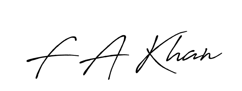 The best way (Antro_Vectra_Bolder) to make a short signature is to pick only two or three words in your name. The name F A Khan include a total of six letters. For converting this name. F A Khan signature style 7 images and pictures png