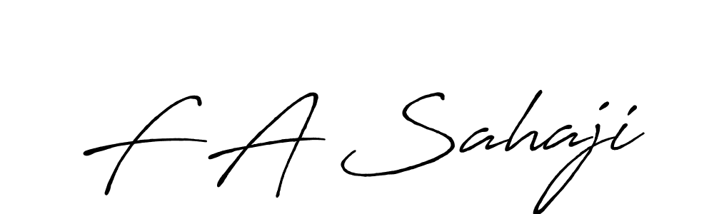 The best way (Antro_Vectra_Bolder) to make a short signature is to pick only two or three words in your name. The name F A Sahaji include a total of six letters. For converting this name. F A Sahaji signature style 7 images and pictures png