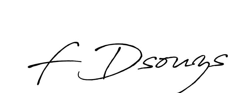 Create a beautiful signature design for name F Dsouzs. With this signature (Antro_Vectra_Bolder) fonts, you can make a handwritten signature for free. F Dsouzs signature style 7 images and pictures png