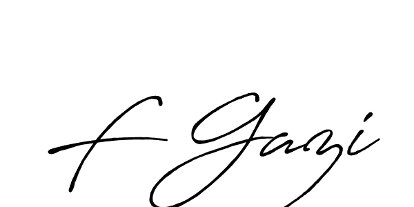 How to make F Gazi name signature. Use Antro_Vectra_Bolder style for creating short signs online. This is the latest handwritten sign. F Gazi signature style 7 images and pictures png