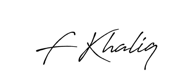 The best way (Antro_Vectra_Bolder) to make a short signature is to pick only two or three words in your name. The name F Khaliq include a total of six letters. For converting this name. F Khaliq signature style 7 images and pictures png