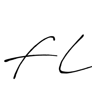 F L stylish signature style. Best Handwritten Sign (Antro_Vectra_Bolder) for my name. Handwritten Signature Collection Ideas for my name F L. F L signature style 7 images and pictures png