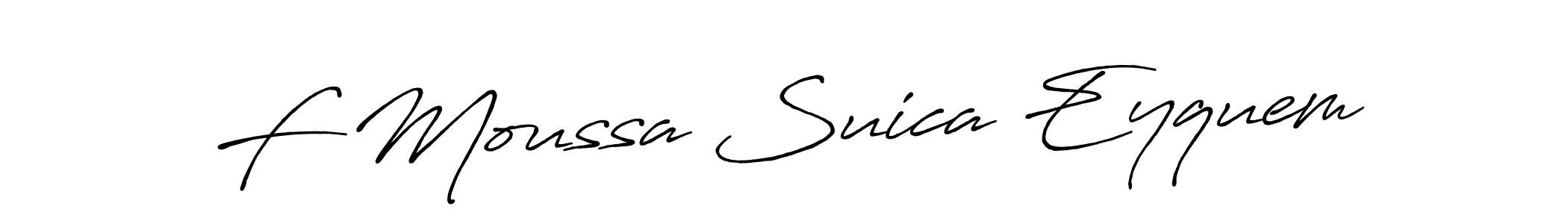 You can use this online signature creator to create a handwritten signature for the name F Moussa Suica Eyquem. This is the best online autograph maker. F Moussa Suica Eyquem signature style 7 images and pictures png