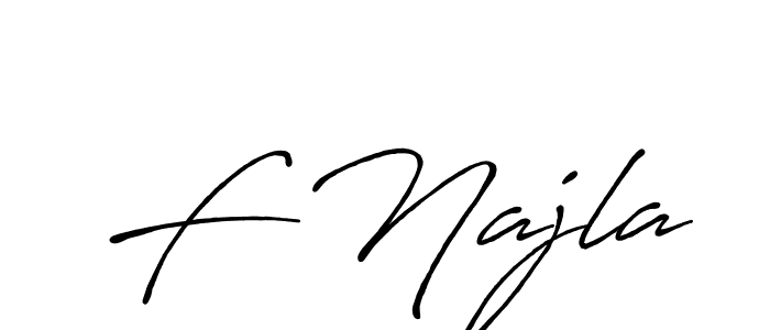 How to make F Najla name signature. Use Antro_Vectra_Bolder style for creating short signs online. This is the latest handwritten sign. F Najla signature style 7 images and pictures png
