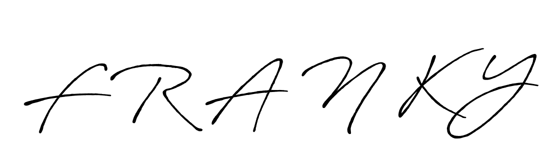 Make a beautiful signature design for name F R A N K Y. With this signature (Antro_Vectra_Bolder) style, you can create a handwritten signature for free. F R A N K Y signature style 7 images and pictures png