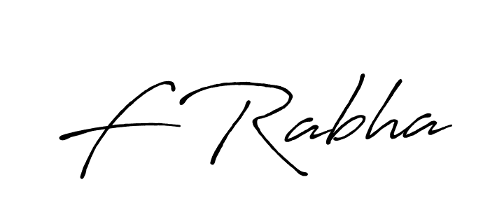 How to make F Rabha name signature. Use Antro_Vectra_Bolder style for creating short signs online. This is the latest handwritten sign. F Rabha signature style 7 images and pictures png