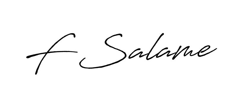 Use a signature maker to create a handwritten signature online. With this signature software, you can design (Antro_Vectra_Bolder) your own signature for name F Salame. F Salame signature style 7 images and pictures png