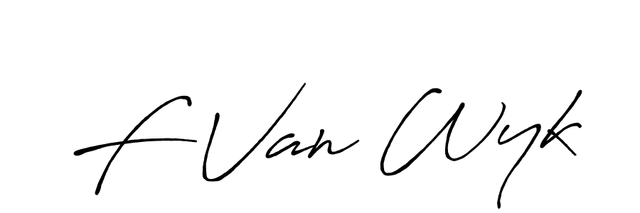 Make a beautiful signature design for name F Van Wyk. With this signature (Antro_Vectra_Bolder) style, you can create a handwritten signature for free. F Van Wyk signature style 7 images and pictures png