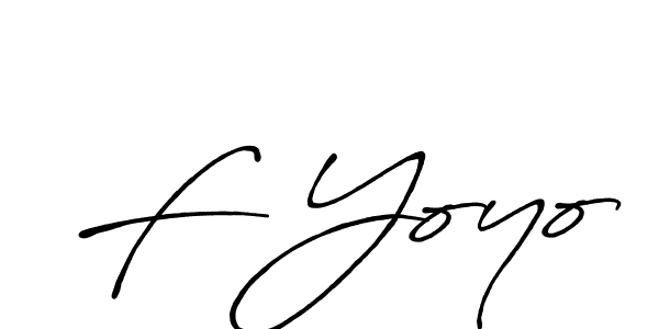 Create a beautiful signature design for name F Yoyo. With this signature (Antro_Vectra_Bolder) fonts, you can make a handwritten signature for free. F Yoyo signature style 7 images and pictures png