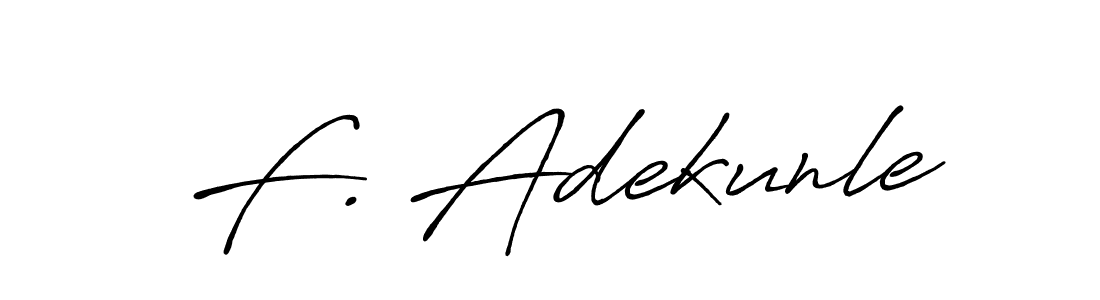 The best way (Antro_Vectra_Bolder) to make a short signature is to pick only two or three words in your name. The name F. Adekunle include a total of six letters. For converting this name. F. Adekunle signature style 7 images and pictures png