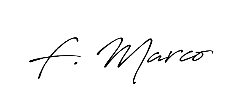 Make a beautiful signature design for name F. Marco. With this signature (Antro_Vectra_Bolder) style, you can create a handwritten signature for free. F. Marco signature style 7 images and pictures png