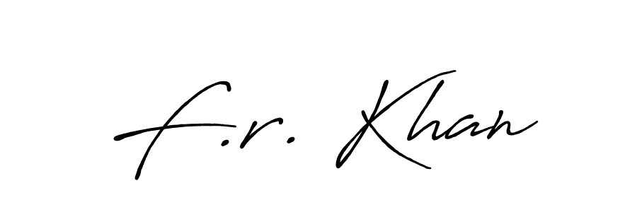 It looks lik you need a new signature style for name F.r. Khan. Design unique handwritten (Antro_Vectra_Bolder) signature with our free signature maker in just a few clicks. F.r. Khan signature style 7 images and pictures png