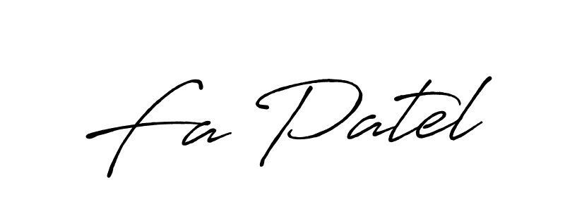How to make Fa Patel name signature. Use Antro_Vectra_Bolder style for creating short signs online. This is the latest handwritten sign. Fa Patel signature style 7 images and pictures png