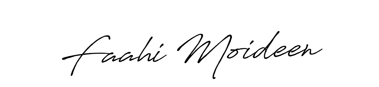 Use a signature maker to create a handwritten signature online. With this signature software, you can design (Antro_Vectra_Bolder) your own signature for name Faahi Moideen. Faahi Moideen signature style 7 images and pictures png