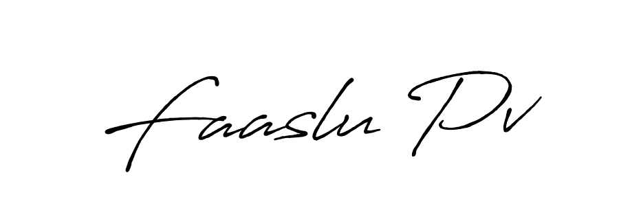 Faaslu Pv stylish signature style. Best Handwritten Sign (Antro_Vectra_Bolder) for my name. Handwritten Signature Collection Ideas for my name Faaslu Pv. Faaslu Pv signature style 7 images and pictures png