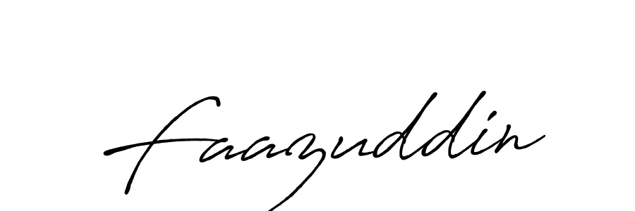 Use a signature maker to create a handwritten signature online. With this signature software, you can design (Antro_Vectra_Bolder) your own signature for name Faazuddin. Faazuddin signature style 7 images and pictures png