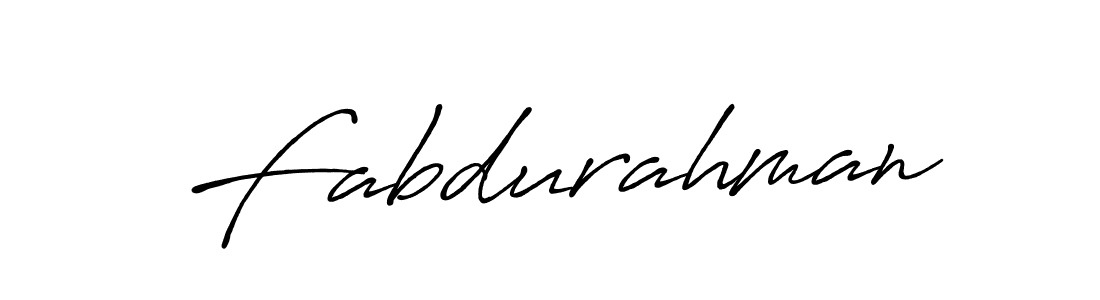 Make a beautiful signature design for name Fabdurahman. With this signature (Antro_Vectra_Bolder) style, you can create a handwritten signature for free. Fabdurahman signature style 7 images and pictures png