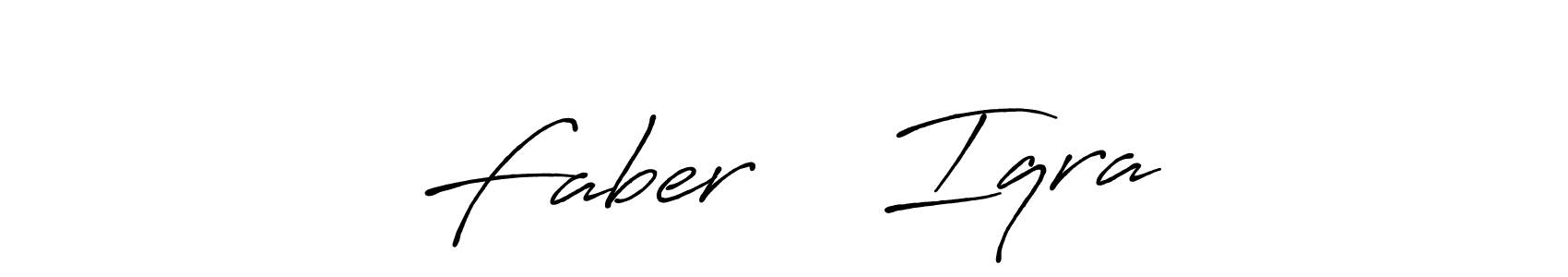 Use a signature maker to create a handwritten signature online. With this signature software, you can design (Antro_Vectra_Bolder) your own signature for name Faber ❤️ Iqra. Faber ❤️ Iqra signature style 7 images and pictures png